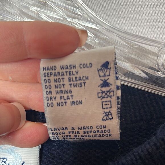 Bobbie Brooks Navy Blue Autumn Fall V-Neck long Sleeve Sweater. Size Small. - Picture 10 of 10